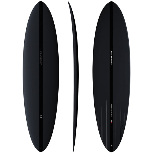 Harley Ingleby Mid 6 Mini Twin Thunderbolt Black Surfboard