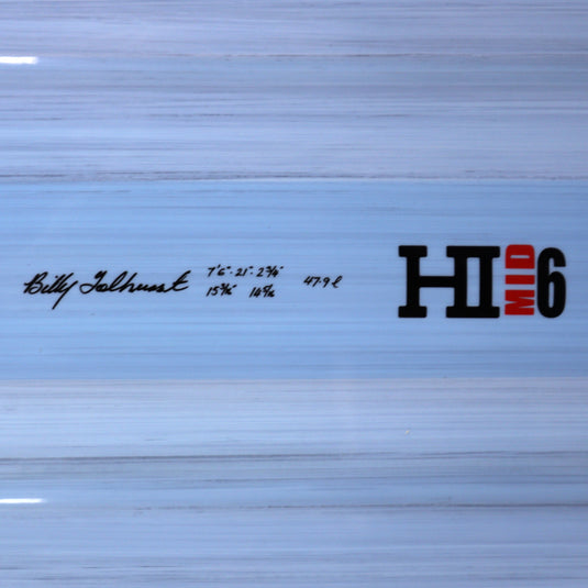 Harley Ingleby Mid 6 Thunderbolt Red 7'6 × 21 × 2 ¾ Surfboard - Light Blue 4