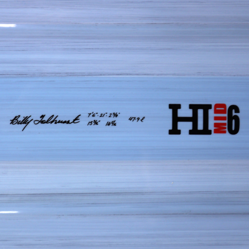Load image into Gallery viewer, Harley Ingleby Series Mid 6 Thunderbolt Red 7'6 × 21 × 2 ¾ Surfboard - Light Blue • DAMAGED 4
