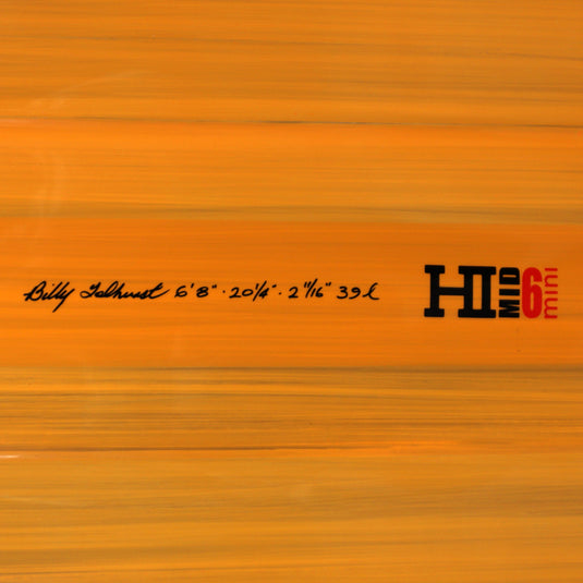 Harley Ingleby Series Mid 6 Mini Thunderbolt Red 6'8 x 20 ¼ x 2 11/16 Surfboard - Orange