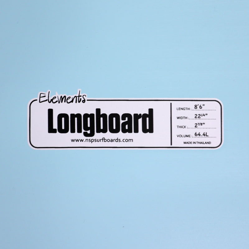 Load image into Gallery viewer, NSP Longboard Elements 8'6 × 22 ¼ × 2 ⅞ Surfboard - Sky Blue
