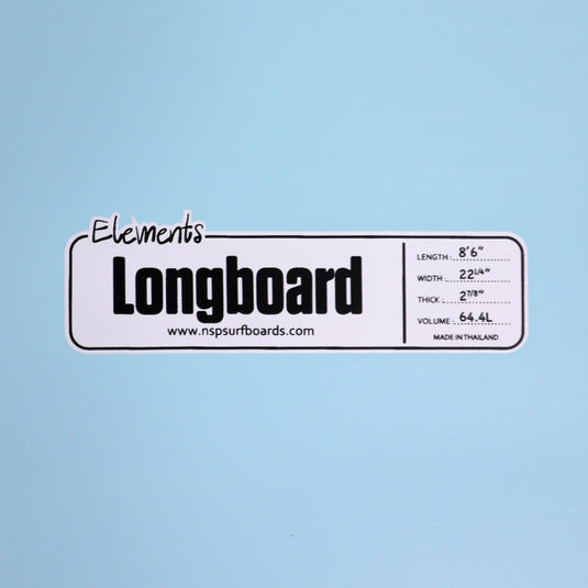 NSP Longboard Elements 8'6 × 22 ¼ × 2 ⅞ Surfboard - Sky Blue