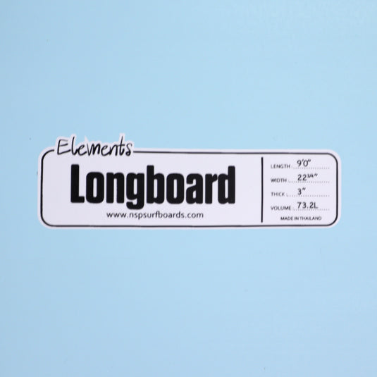 NSP Longboard Elements 9'0 × 22 ¾ × 3 Surfboard - Sky Blue