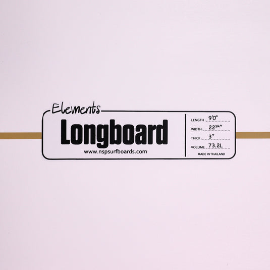 NSP Longboard Elements 9'0 × 22 ¾ × 3 Surfboard - White