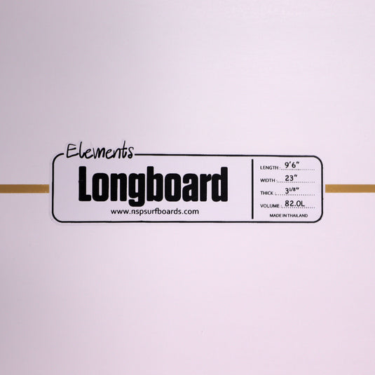NSP Longboard Elements 9'6 × 23 × 3 ⅛ Surfboard - White