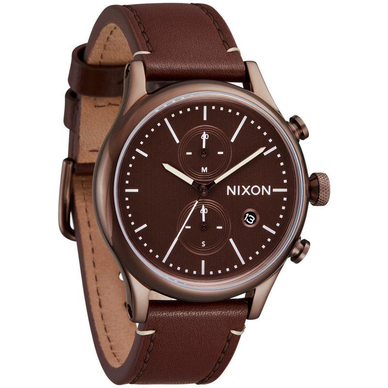 Load image into Gallery viewer, Nixon Station Chrono Leather Watch
