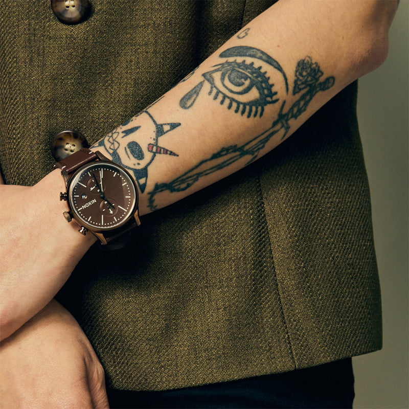 Load image into Gallery viewer, Nixon Station Chrono Leather Watch
