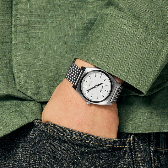 Nixon Time Teller Solar Stainless Steel Watch