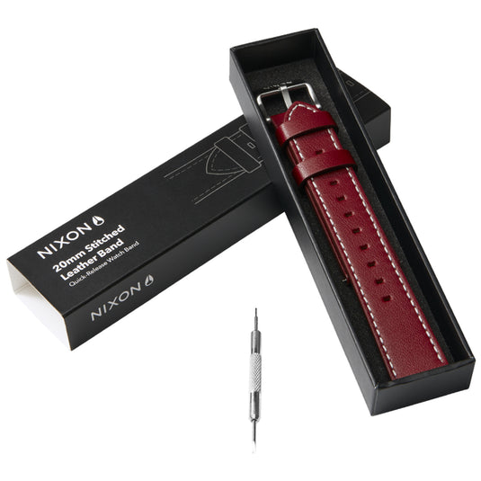 Nixon 20mm Stitched Leather Watch Band