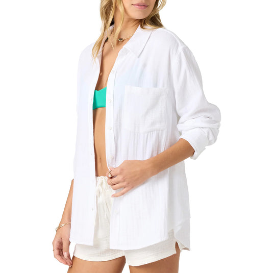 O'Neill Women's Leni Relaxed Long Sleeve Button-Up Shirt 4