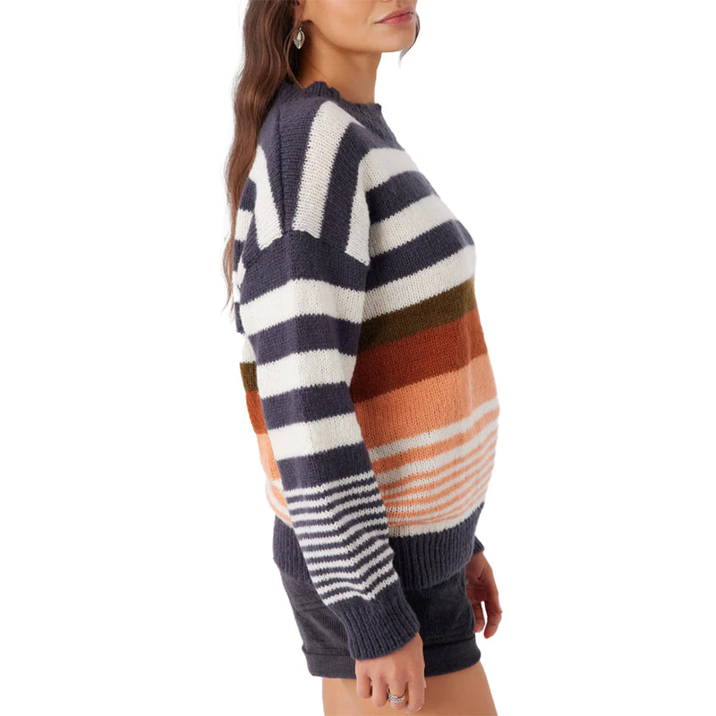Load image into Gallery viewer, O'Neill Women's Billie Stripe Mock Neck Oversized Sweater
