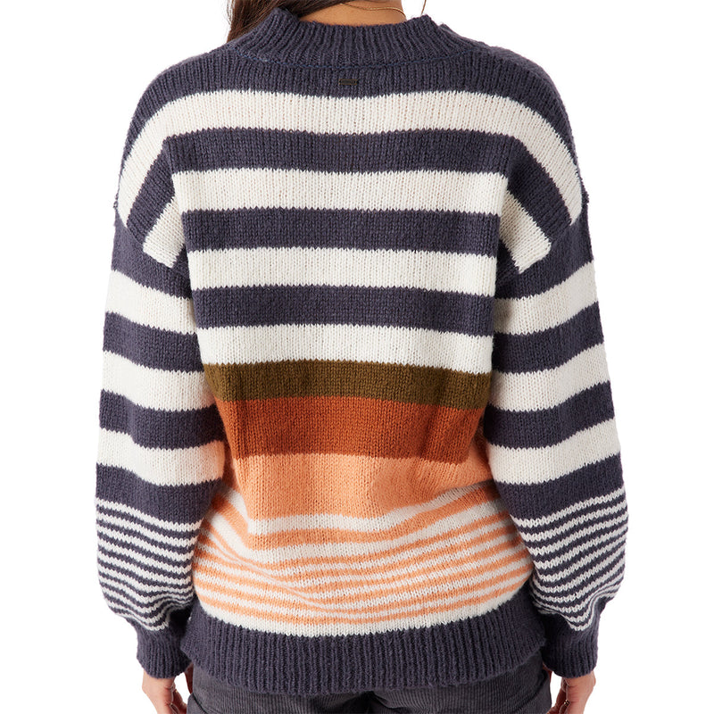 Load image into Gallery viewer, O'Neill Women's Billie Stripe Mock Neck Oversized Sweater
