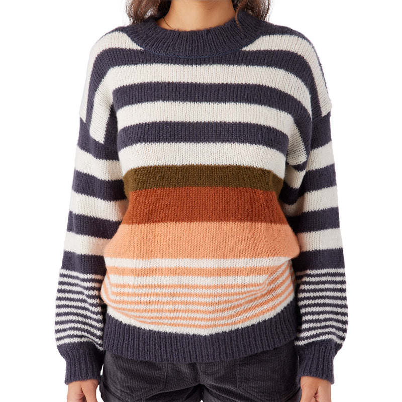 Load image into Gallery viewer, O'Neill Women's Billie Stripe Mock Neck Oversized Sweater
