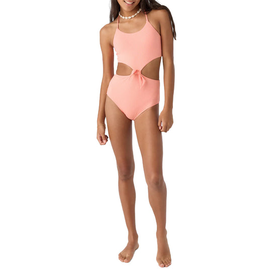 O'Neill Youth Dawnbreak Rib Knot Front One-Piece Swimsuit