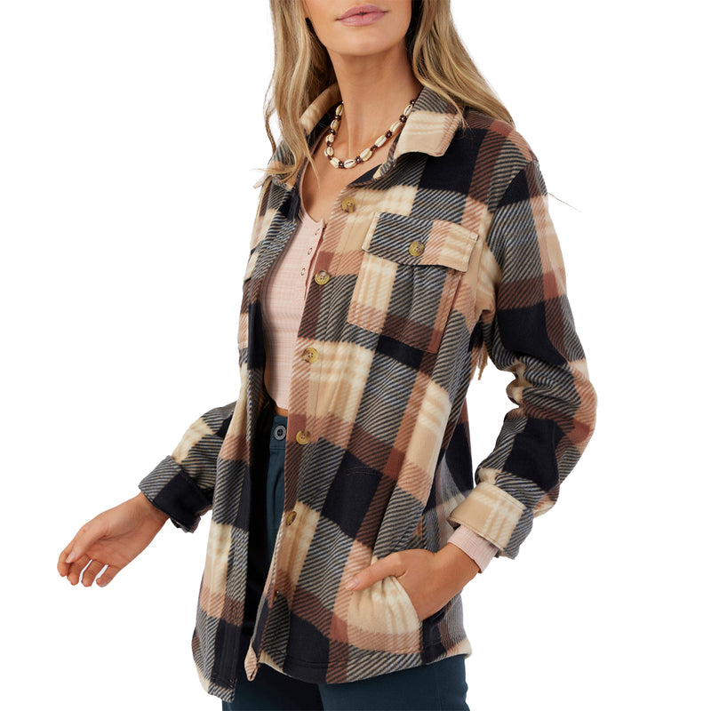 Load image into Gallery viewer, O'Neill Women's Collins Oversized Superfleece Flannel Shacket Jacket
