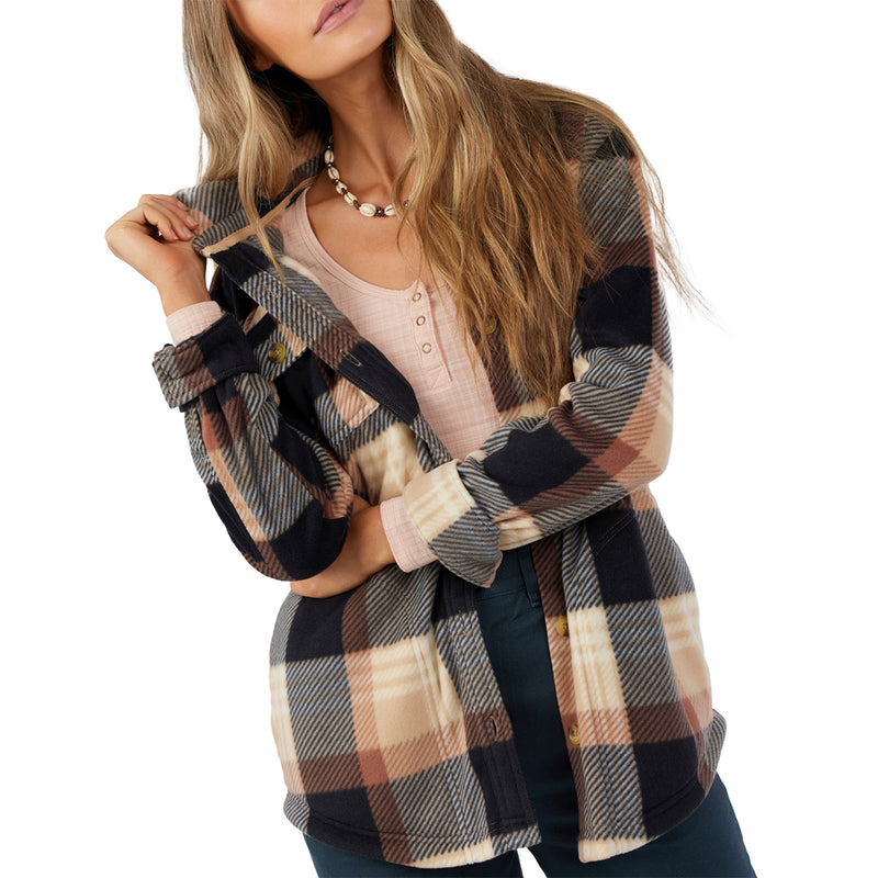 Load image into Gallery viewer, O'Neill Women's Collins Oversized Superfleece Flannel Shacket Jacket

