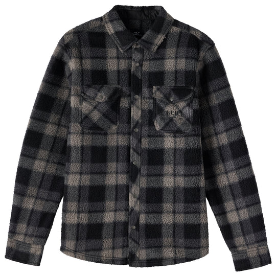O'Neill Glacier Plaid High Pile Superfleece Long Sleeve Button-Up Shirt