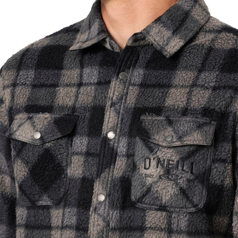 Load image into Gallery viewer, O'Neill Glacier Plaid High Pile Superfleece Long Sleeve Button-Up Shirt 6
