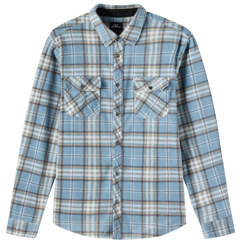 Load image into Gallery viewer, O'Neill Glacier Plaid Superfleece Long Sleeve Button-Up Flannel Shirt 1
