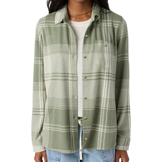 O'Neill Women's Jorgina Long Sleeve Button-Up Flannel Shirt
