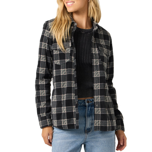 O'Neill Women's Zuma Superfleece Long Sleeve Button-Up Flannel Shirt