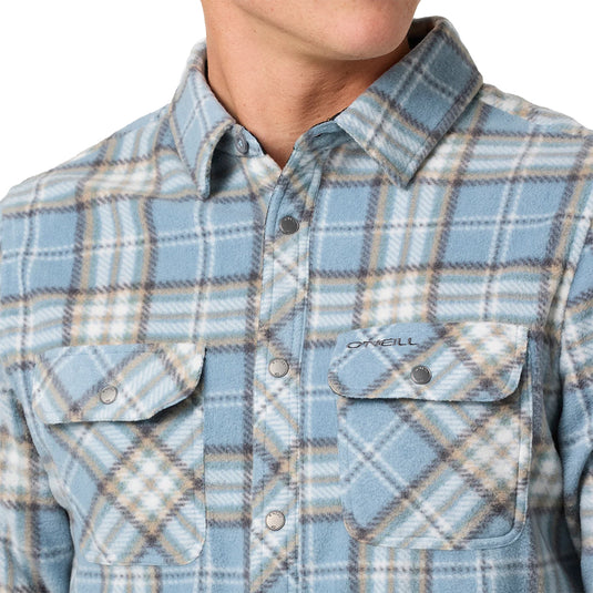 O'Neill Glacier Plaid Superfleece Long Sleeve Button-Up Flannel Shirt 6