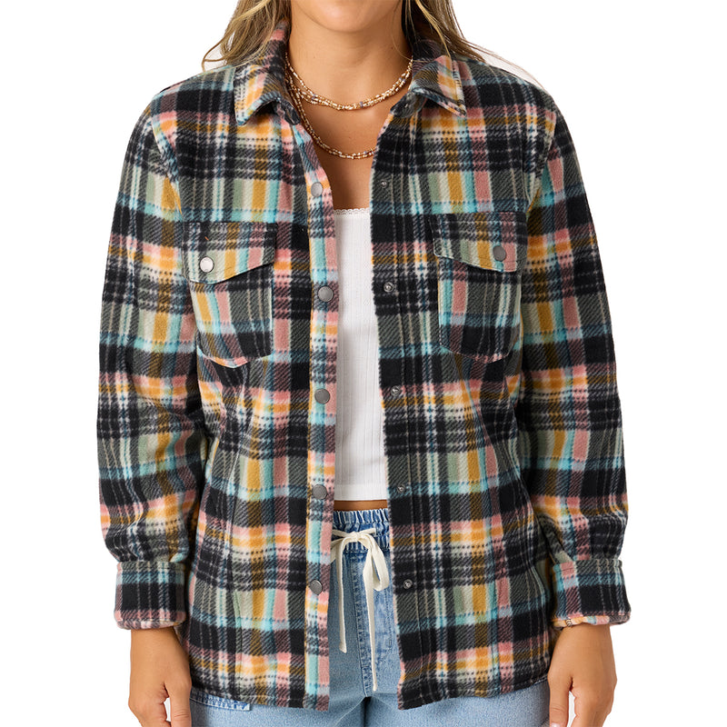 Load image into Gallery viewer, O&#39;Neill Women&#39;s Zuma Superfleece Long Sleeve Button-Up Flannel Shirt
