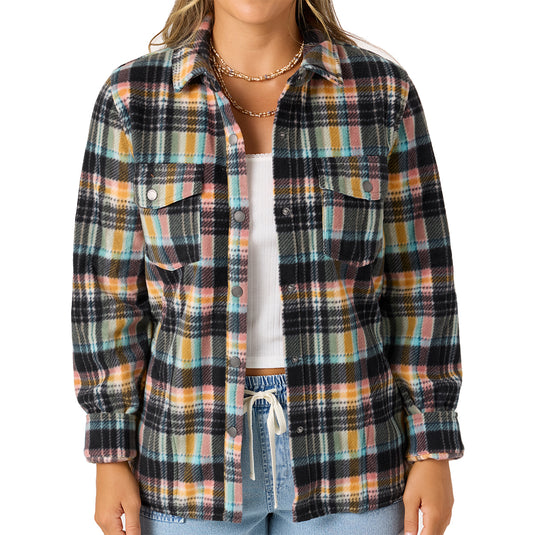 O'Neill Women's Zuma Superfleece Long Sleeve Button-Up Flannel Shirt