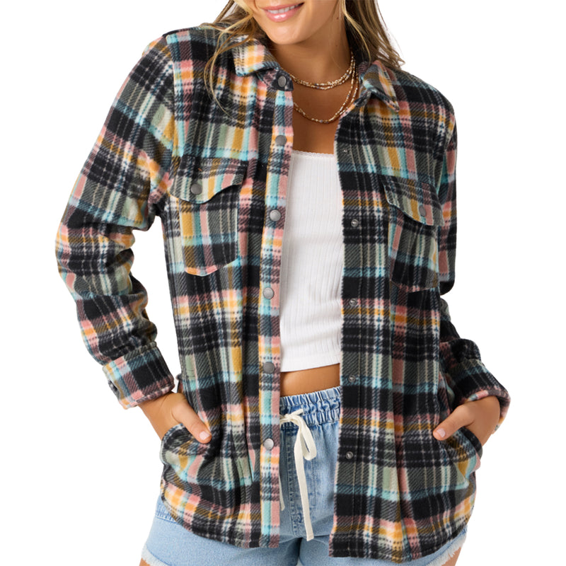 Load image into Gallery viewer, O&#39;Neill Women&#39;s Zuma Superfleece Long Sleeve Button-Up Flannel Shirt
