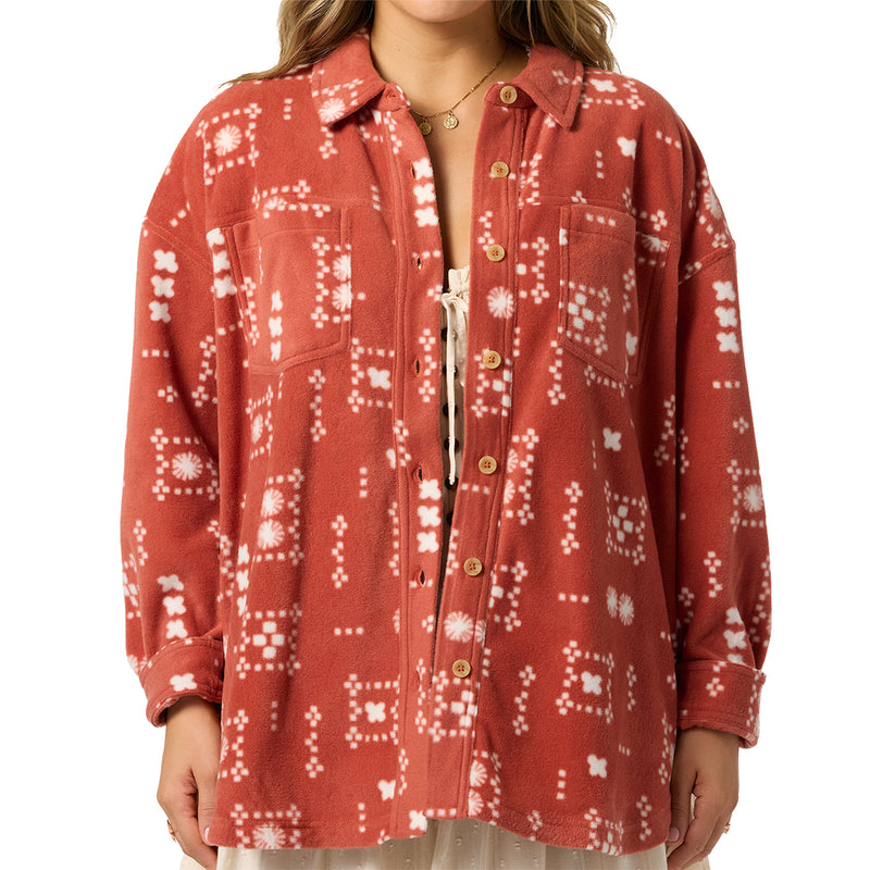 Load image into Gallery viewer, O&#39;Neill Women&#39;s Rune Superfleece Long Sleeve Button-Up Shirt
