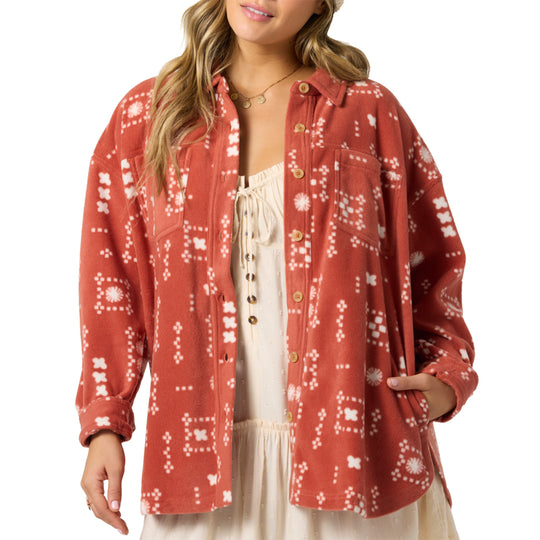 O'Neill Women's Rune Superfleece Long Sleeve Button-Up Shirt