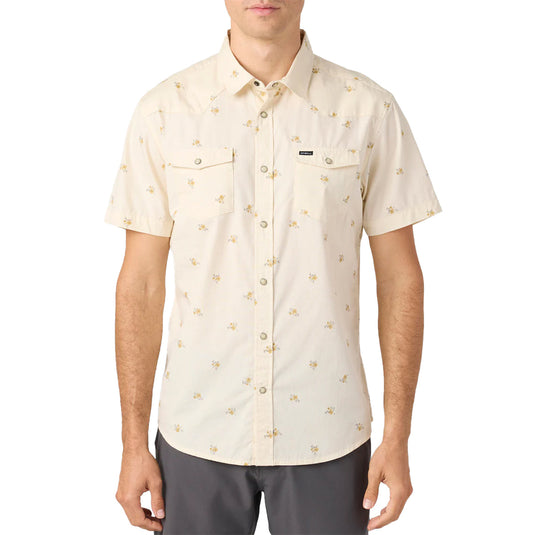 O'Neill Bar DO'riginals Short Sleeve Button-Up Snap Standard Shirt - Cream 3
