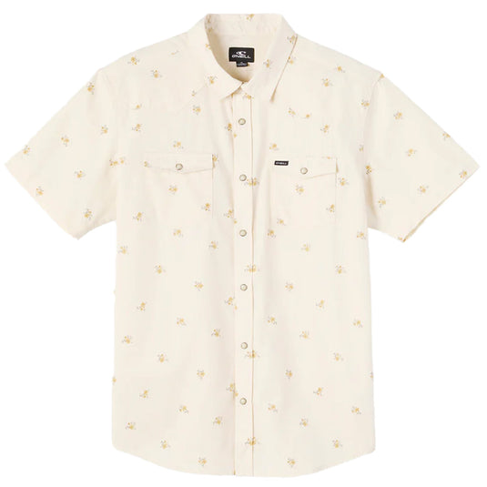 O'Neill Bar DO'riginals Short Sleeve Button-Up Snap Standard Shirt - Cream 1
