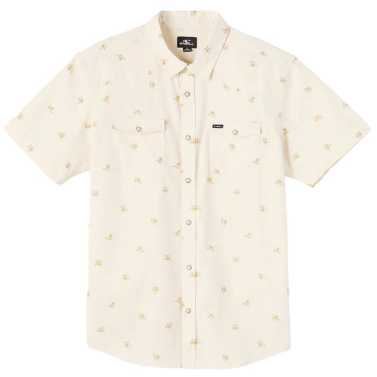 O'Neill Bar DO'riginals  Short Sleeve Button-Up Snap Standard Shirt - Cream