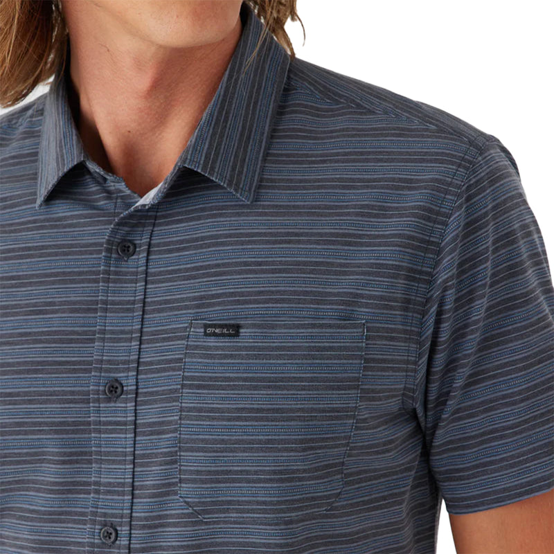 Load image into Gallery viewer, O'Neill TRVLR UPF Traverse Stripe Standard Short Sleeve Button-Up Shirt
