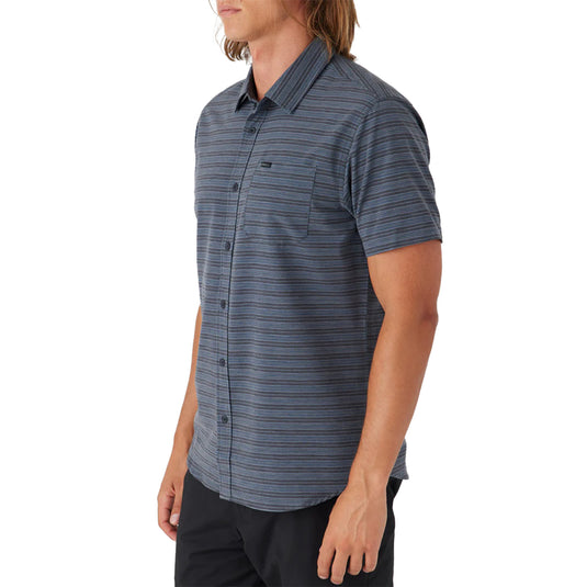 O'Neill TRVLR UPF Traverse Stripe Standard Short Sleeve Button-Up Shirt