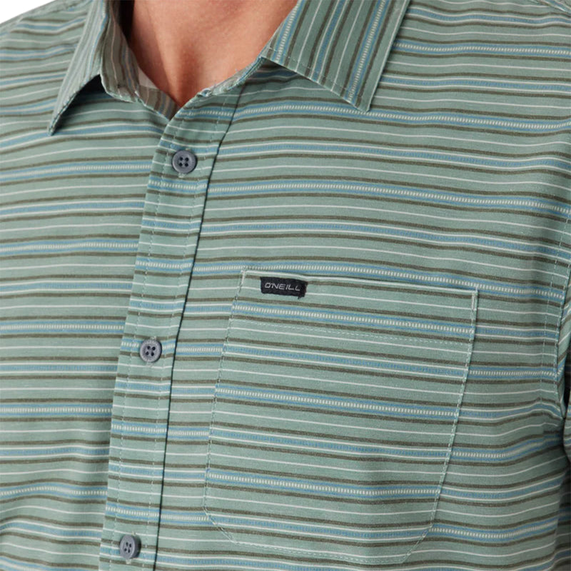 Load image into Gallery viewer, O'Neill TRVLR UPF Traverse Stripe Standard Short Sleeve Button-Up Shirt
