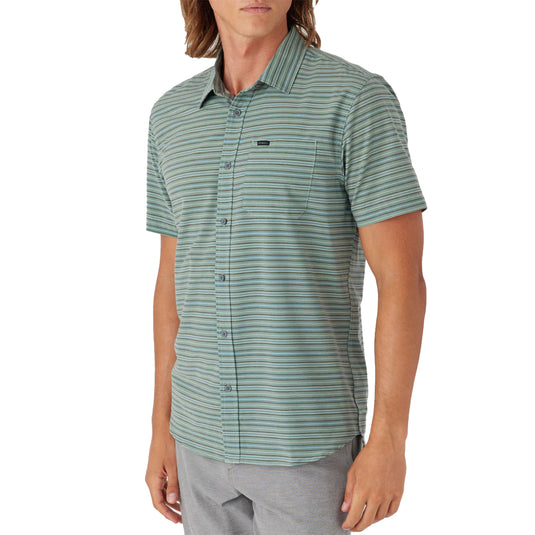O'Neill TRVLR UPF Traverse Stripe Standard Short Sleeve Button-Up Shirt