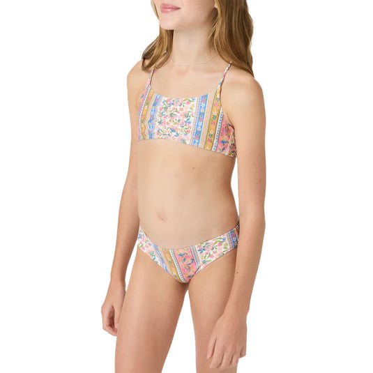 O'Neill Youth Cora Floral Ruched Bralette Swimsuit Set