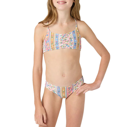 O'Neill Youth Cora Floral Ruched Bralette Swimsuit Set