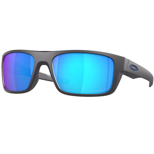 Oakley Drop Point Polarized Sunglasses - Matte Dark Grey/Prizm Sapphire