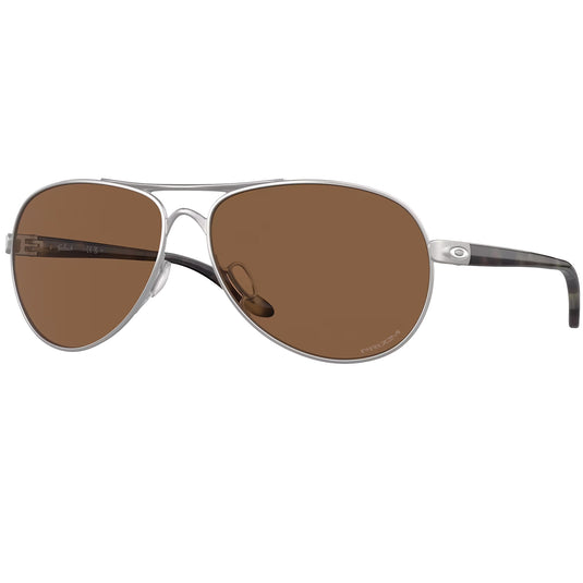 Oakley Women's Feedback Sunglasses - Satin Chrome/Prizm Bronze 1
