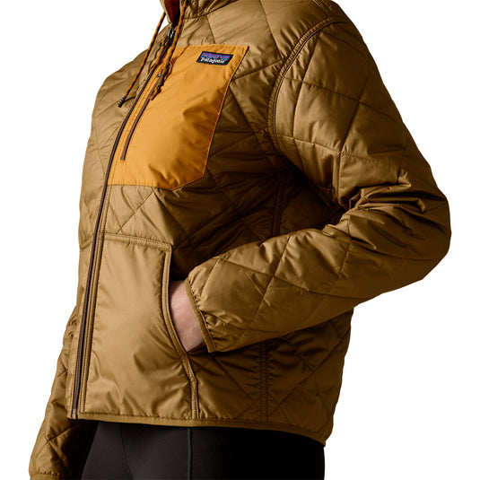 Patagonia Women's Diamond Quilted Bomber Hooded Zip-Up Jacket 8