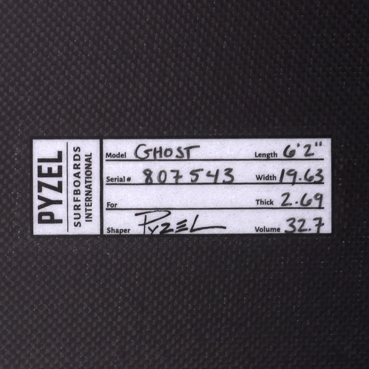 Pyzel The Ghost Dark Arts 6'2 x 19 ⅝ x 2 11/16 Surfboard