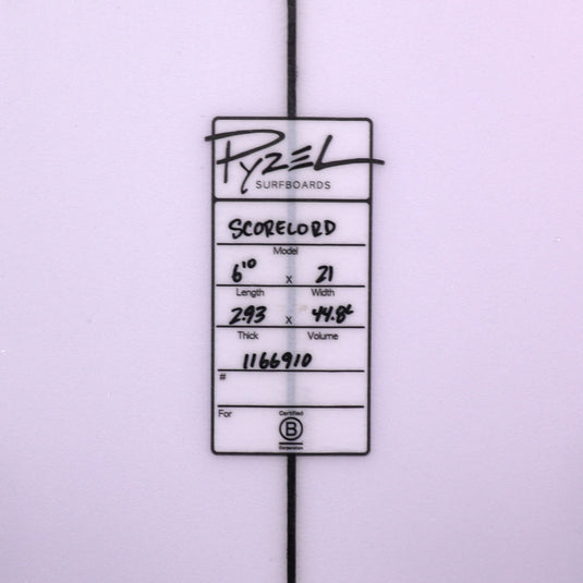 Pyzel The Score Lord 6'10 × 21 × 2 15/16 Surfboard
