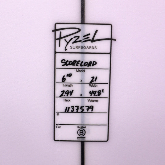 Pyzel The Score Lord 6'10 × 21 × 2 15/16 Surfboard 