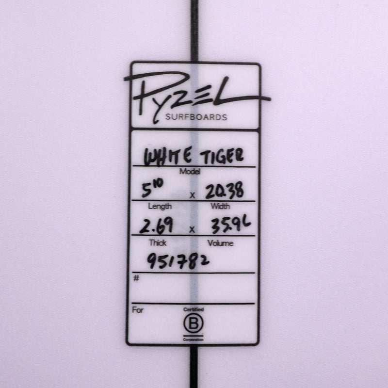 Load image into Gallery viewer, Pyzel White Tiger 5'10 x 20 ⅜ x 2 11/16 Surfboard
