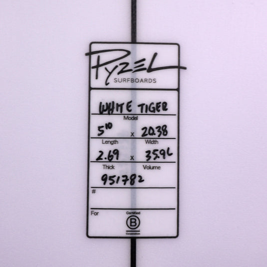 Pyzel White Tiger 5'10 x 20 ⅜ x 2 11/16 Surfboard