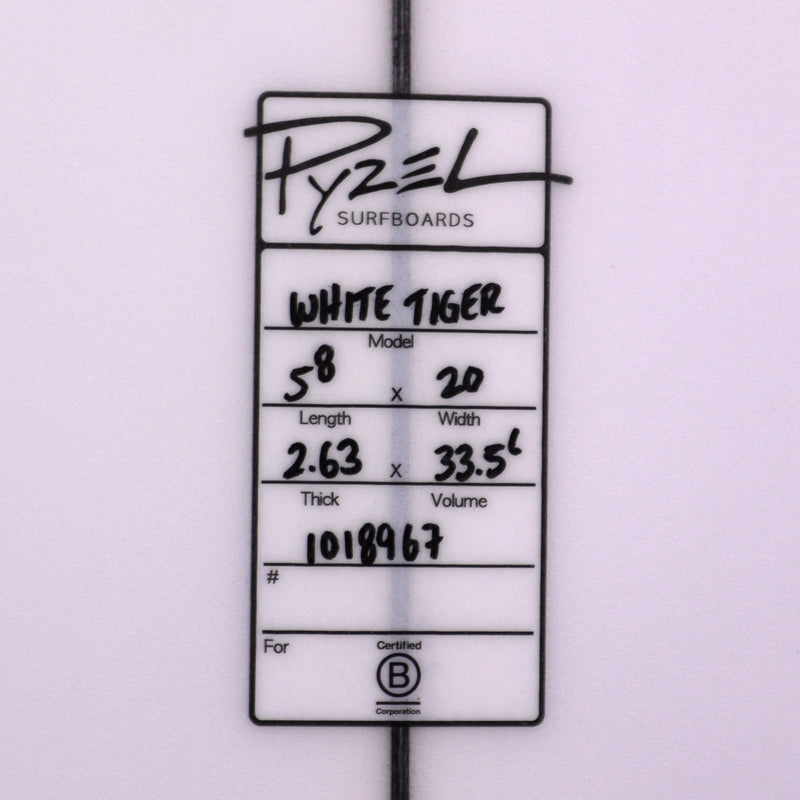 Load image into Gallery viewer, Pyzel White Tiger 5'8 × 20 × 2 ⅝ Surfboard 4
