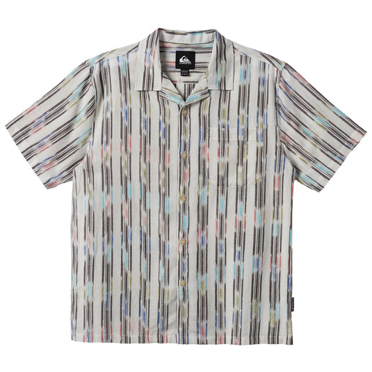 Quiksilver Space Dye Casual Short Sleeve Button-Up Shirt